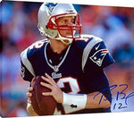 Floating Canvas Wall Art:   Tom Brady Autograph Print Looking Downfield Floating Canvas - Football FSP - Floating Canvas   
