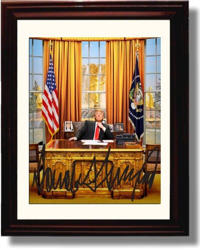 Unframed Donald Trump Gold Oval Office Autograph Promo Print Unframed Print - History FSP - Unframed   