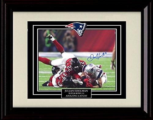 8x10 Framed Julian Edelman - New England Patriots Autograph Promo Print - Amazing Catch! Framed Print - Pro Football FSP - Framed   