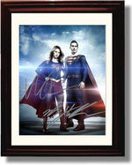 8x10 Framed Melissa Benoist and Tyler Heochlin Autograph Promo Print - Supergirl Framed Print - Television FSP - Framed   