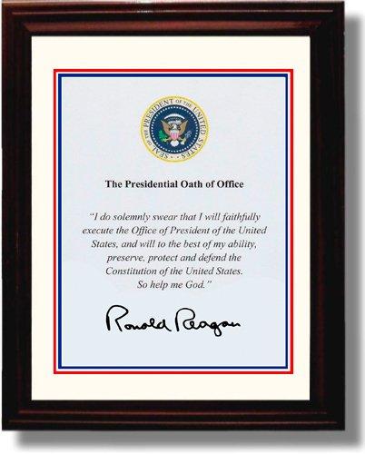 8x10 Framed Ronald Reagan Autograph Promo Print - Presidential Oath of Office Framed Print - History FSP - Framed   