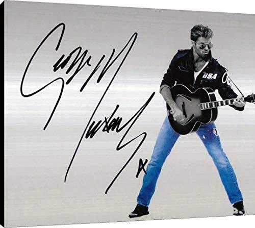 Floating Canvas Wall Art:  George Michael Autograph Print Floating Canvas - Music FSP - Floating Canvas   