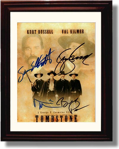 8x10 Framed Tombstone Autograph Poster Print - Val Kilmer and Kurt Russell Framed Print - Movies FSP - Framed   