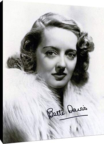 Floating Canvas Wall Art:  Bette Davis Portrait Autograph Print Floating Canvas - Movies FSP - Floating Canvas   