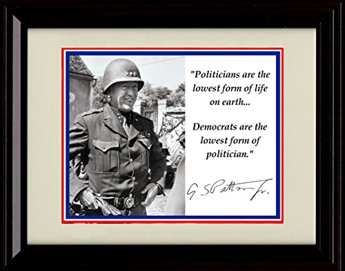 8x10 Framed George S Patton Political Quote Framed Print - History FSP - Framed   
