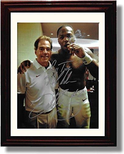 Framed 8x10 Alabama Derrick Henry & Nick Saban "Cigar Celebration" Autograph Promo Print Framed Print - College Football FSP - Framed   