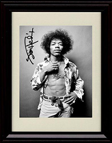 8x10 Framed Jimi Hendrix - B&W Autograph Promo Print Framed Print - Music FSP - Framed   