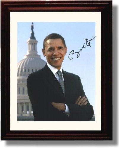 Framed Barack Obama Autograph Promo Print - Outside the Capitol Framed Print - History FSP - Framed   