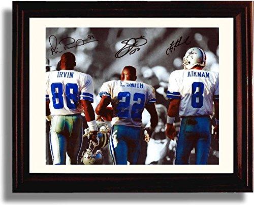8x10 Framed Big 3 Autograph Promo Print - Irvin, Smith & Aikman - Dallas Cowboys Framed Print - Pro Football FSP - Framed   