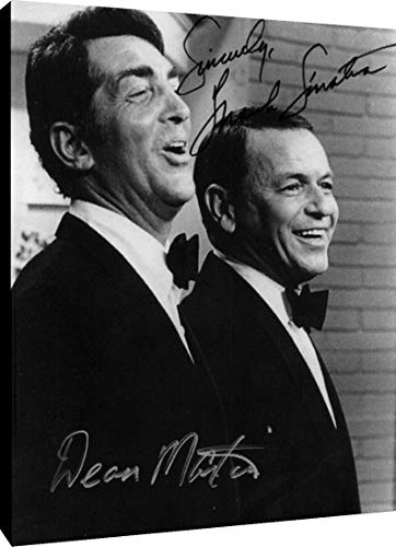 Floating Canvas Wall Art:  Frank Sinatra & Dean Martin Autograph Print Floating Canvas - Music FSP - Floating Canvas   