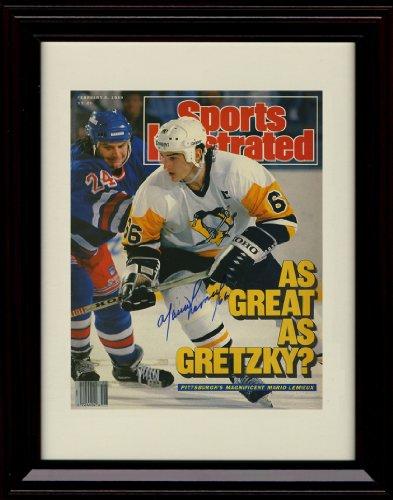 Framed Mario Lemieux SI Autograph Promo Print - Pittsburgh Penguins Framed Print - Hockey FSP - Framed   