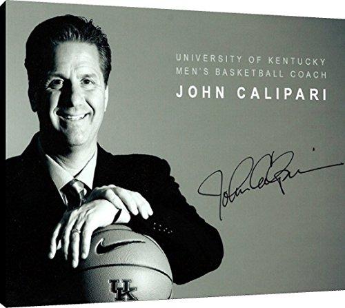 Floating Canvas Wall Art:   John Calipari - Kentucky Wildcats Autograph Print Floating Canvas - College Basketball FSP - Floating Canvas   
