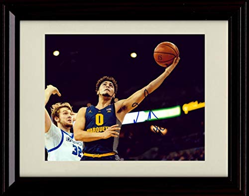 Framed 8x10 Markus Howard Autograph Promo Print - Layup - Marquette Framed Print - College Basketball FSP - Framed   