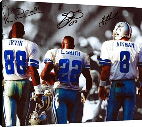 Floating Canvas Wall Art:   Smith, Irvin & Aikman "Big Three" Autograph Print Floating Canvas - Football FSP - Floating Canvas   