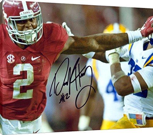Canvas Wall Art:   Derrick Henry- Alabama "Heisman Stiff-Arm" 2015 Autograph Print Canvas - College Football FSP - Canvas   