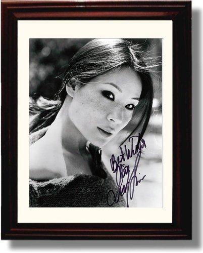 8x10 Framed Lucy Liu B&W Autograph Promo Print Framed Print - Movies FSP - Framed   