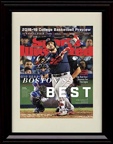 Framed 8x10 Steve Pearce SI Autograph Replica Print - 2018 Champs! Framed Print - Baseball FSP - Framed   