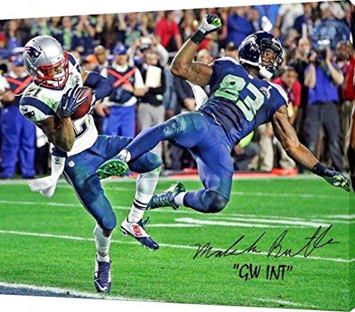 Floating Canvas Wall Art:   Malcolm Butler Autograph Print - Game Winning Interception Floating Canvas - Football FSP - Floating Canvas   