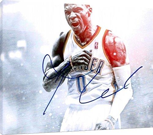 Acrylic Wall Art:   Russell Westbrook Bringing the Thunder Autograph Print Acrylic - Basketball FSP - Acrylic   
