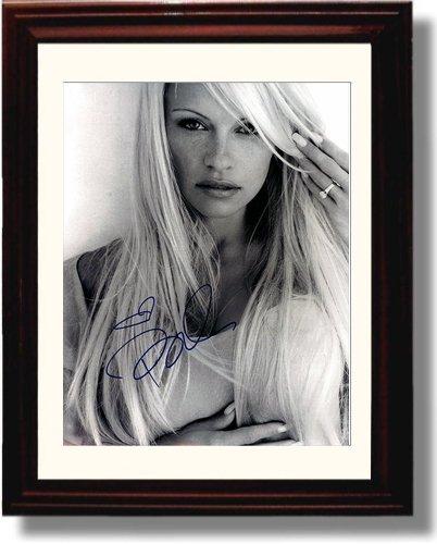 Framed Pamela Anderson Autograph Promo Print - Portrait Black and White Framed Print - Television FSP - Framed   
