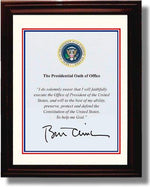 8x10 Framed Bill Clinton Autograph Promo Print - Presidential Oath of Office Framed Print - History FSP - Framed   