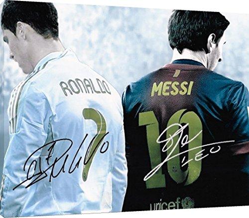 Acrylic Wall Art:   Ronaldo & Messi Autograph Print Acrylic - Soccer FSP - Acrylic   