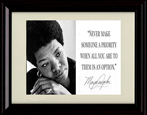 8x10 Framed Maya Angelou Autograph Promo Print - Inspirational Quote Framed Print - History FSP - Framed   