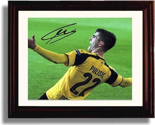 Framed Christian Pulisic - Borussia Dortmund - Celebration - Autograph Promo Print Framed Print - Soccer FSP - Framed   