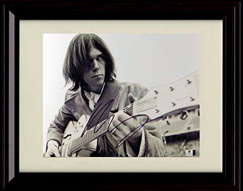 8x10 Framed Neil Young Autograph Promo Print - Playing On Stage Framed Print - Music FSP - Framed   