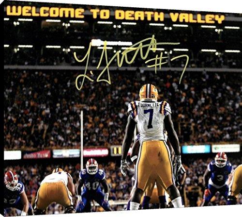 Acrylic Wall Art:   Leonard Fournette - LSU Tigers "Welcome To Death Valley" Autograph Print Acrylic - College Football FSP - Acrylic   