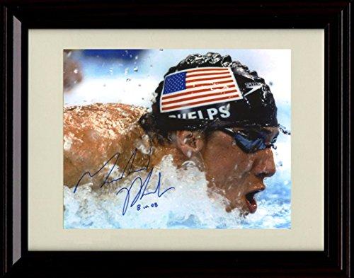 8x10 Framed Michael Phelps Autograph Promo Print - Most Decorated Olympian Ever Framed Print - Olympics FSP - Framed   