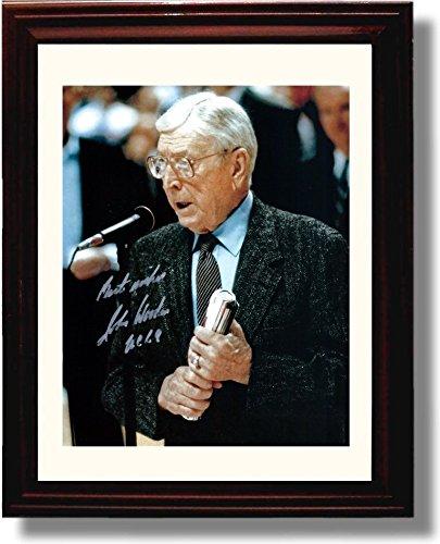 Framed 8x10 John Wooden Autograph Promo Print - UCLA Bruins Coaching Legend Framed Print - College Basketball FSP - Framed   