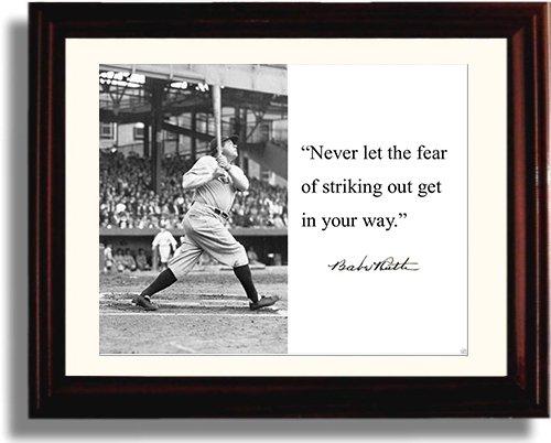 Framed 8x10 Babe Ruth B&W Autograph Replica Print Framed Print - Baseball FSP - Framed   