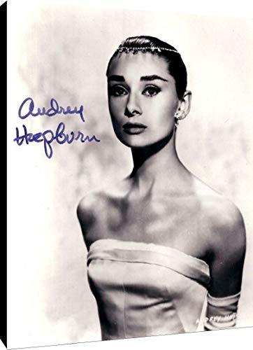 Floating Canvas Wall Art:  Audrey Hepburn Portrait Autograph Print Floating Canvas - Movies FSP - Floating Canvas   