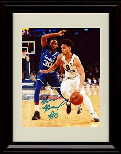 Framed 8x10 Markus Howard Autograph Promo Print - Driving - Marquette Framed Print - College Basketball FSP - Framed   