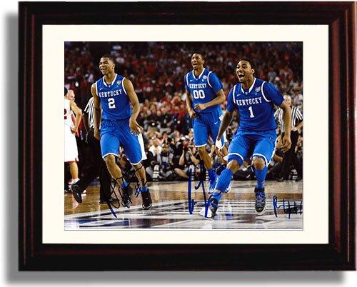 Framed 8x10 Aaron Harrison, Marcus Lee, James Young Autograph Promo Print - Kentucky Wildcats Framed Print - College Basketball FSP - Framed   