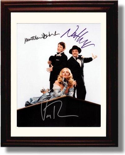 8x10 Framed Mathew Broderick, Uma Thurman, and Nathan Lane Autograph Promo Print - The Producers Framed Print - Movies FSP - Framed   