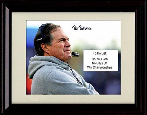 8x10 Framed Bill Belichick - New England Patriots Autograph Promo Print - Do your job! No Days Off! Framed Print - Pro Football FSP - Framed   