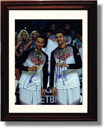 8x10 Framed Steph Curry and Klay Thompson Autograph Promo Print Framed Print - Pro Basketball FSP - Framed   