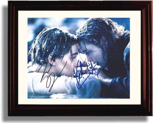 8x10 Framed Leonardo DiCaprio and Kate Winslet Autograph Promo Print - Titanic Framed Print - Movies FSP - Framed   