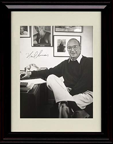 8x10 Framed Neil Simon Autograph Promo Print - Sitting at Desk - Portrait Framed Print - Movies FSP - Framed   