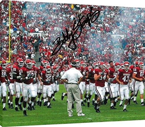 Floating Canvas Wall Art: Oklahoma Sooners - Coach Bob Stoops - Autograph Print Floating Canvas - College Football FSP - Floating Canvas   