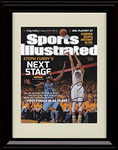 8x10 Framed Steph Curry SI Autograph Promo Print - Golden State Warriors Framed Print - Pro Basketball FSP - Framed   