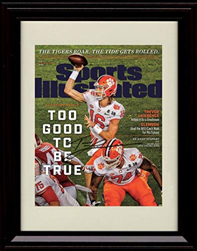 Framed 8x10 Trevor Lawrence SI Autograph Promo Print - Clemson Tigers National Champs! Framed Print - College Football FSP - Framed   