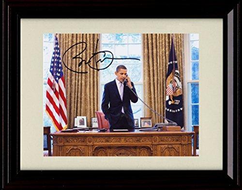Framed Barak Obama Autograph Promo Print - Oval Office Framed Print - History FSP - Framed   