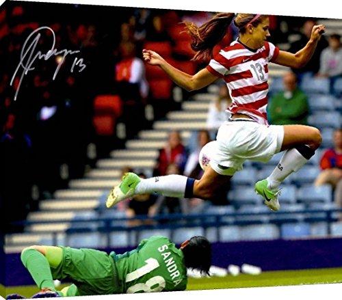 Floating Canvas Wall Art:   Alex Morgan Olympic Leap Autograph Print Floating Canvas - Soccer FSP - Floating Canvas   