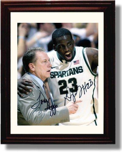 Framed 8x10 Tom Izzo and Draymond Green Autograph Promo Print - Michigan State Spartans Framed Print - College Basketball FSP - Framed   