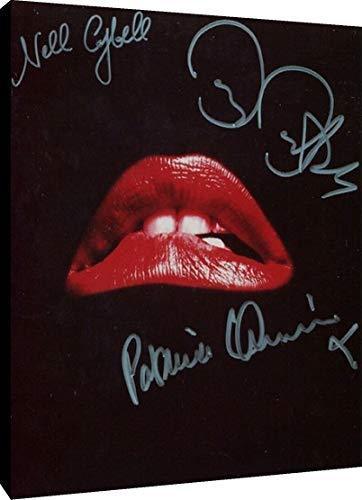 Metal Wall Art:  Barry Bostwick, Patricia Quinn & Nell Campbell Autograph Print - Rocky Horror Lips Metal - Movies FSP - Metal   