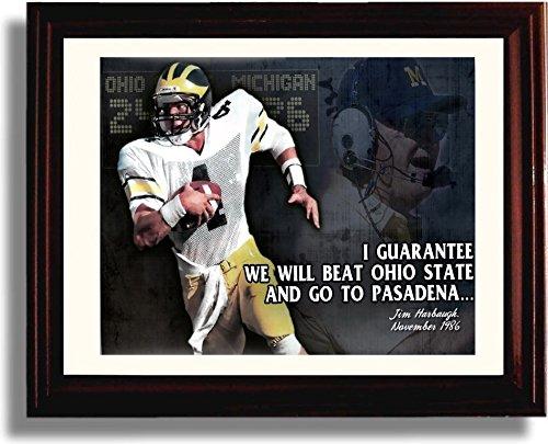 Unframed Jim Harbaugh "I Guarantee We Will Beat OSU" Michigan Wolverines Print Unframed Print - College Football FSP - Unframed   