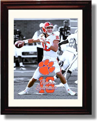 Framed 8x10 Trevor Lawrence - Clemson Tigers Quarterback - Tiger Paw Photo - National Champs! Framed Print - College Football FSP - Framed   